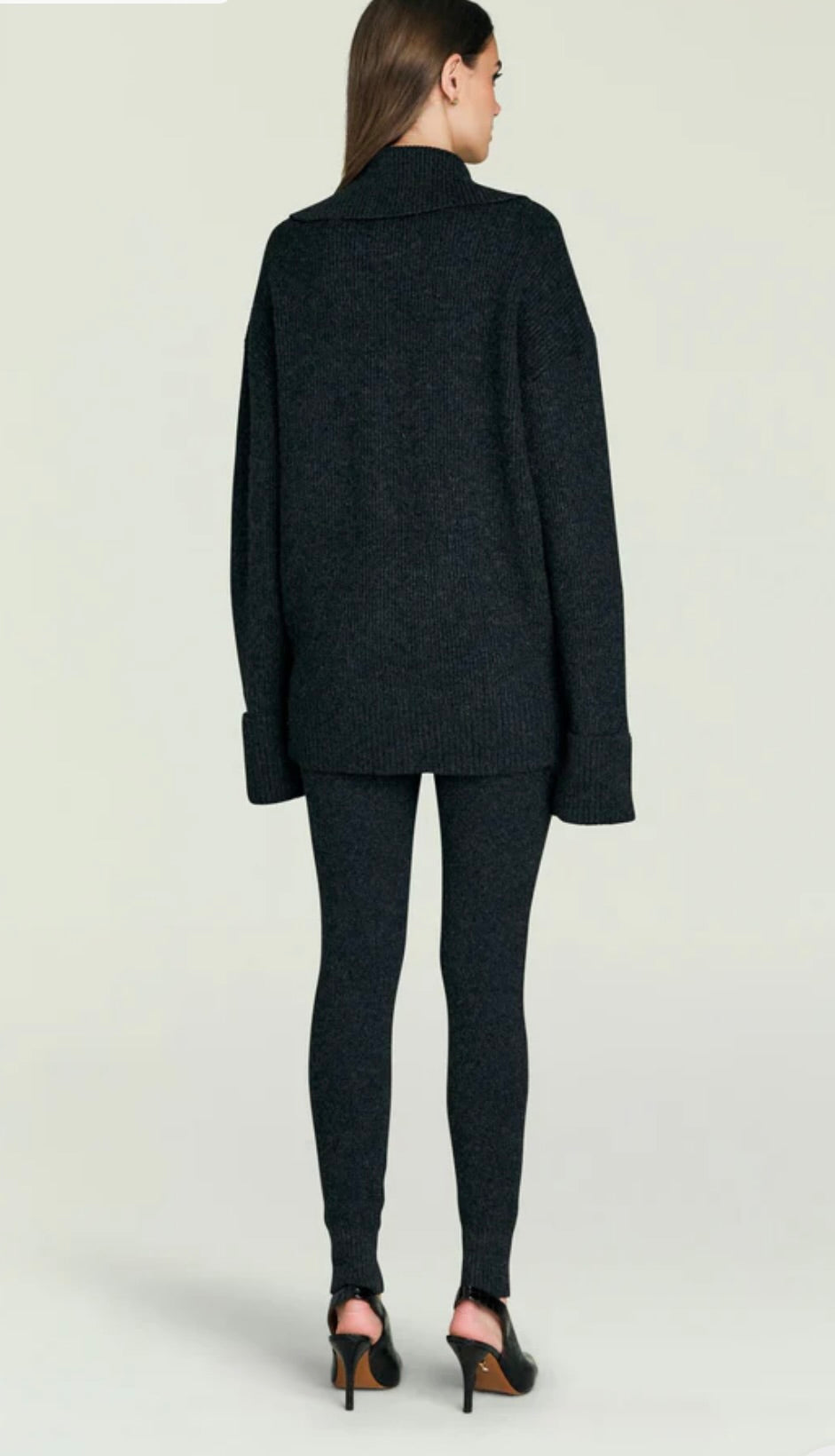 Dark Charcoal Mid-Rise Knit Legging