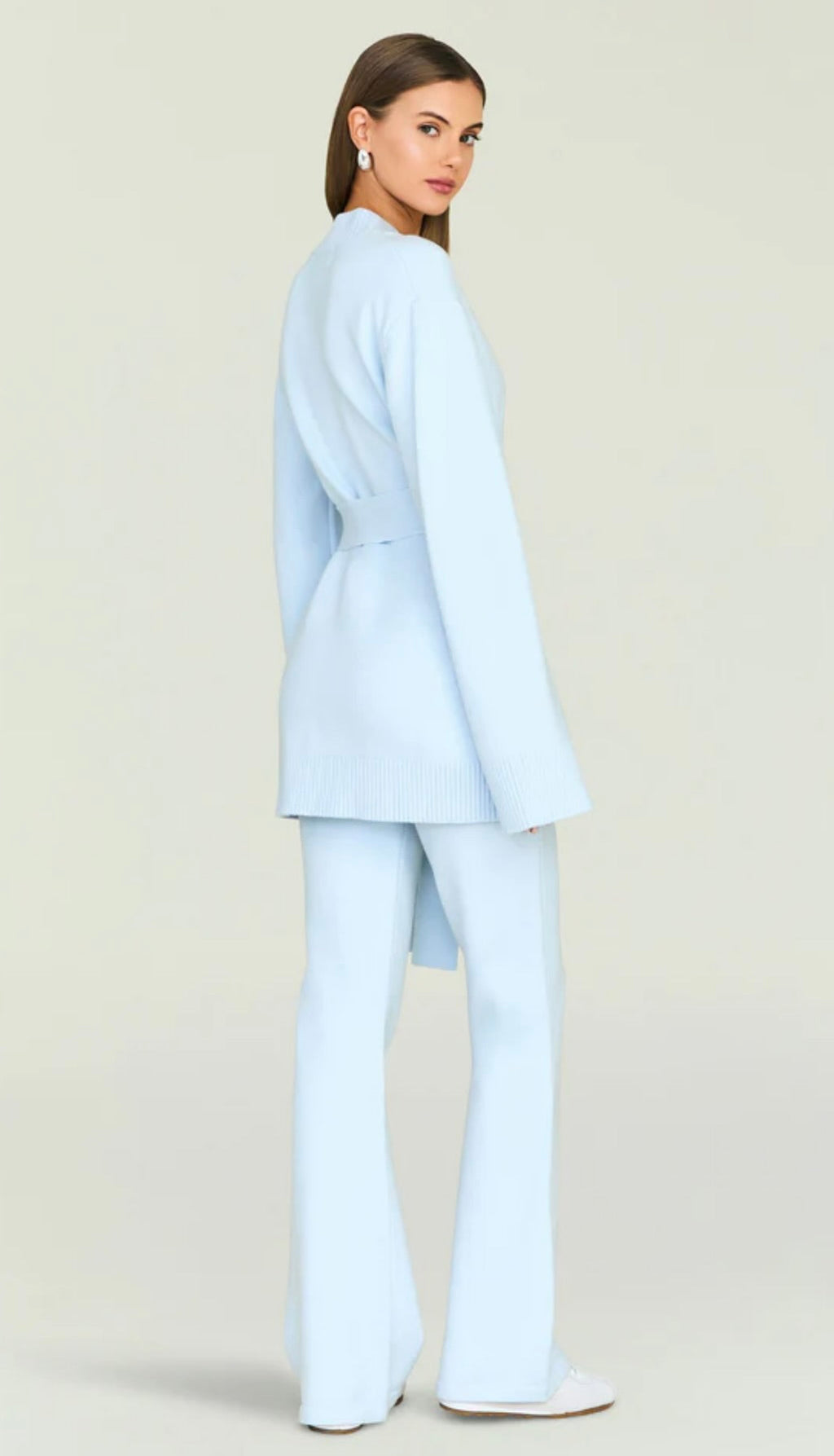 Arctic Blue Tencel-Viscose Pullover Cardigan