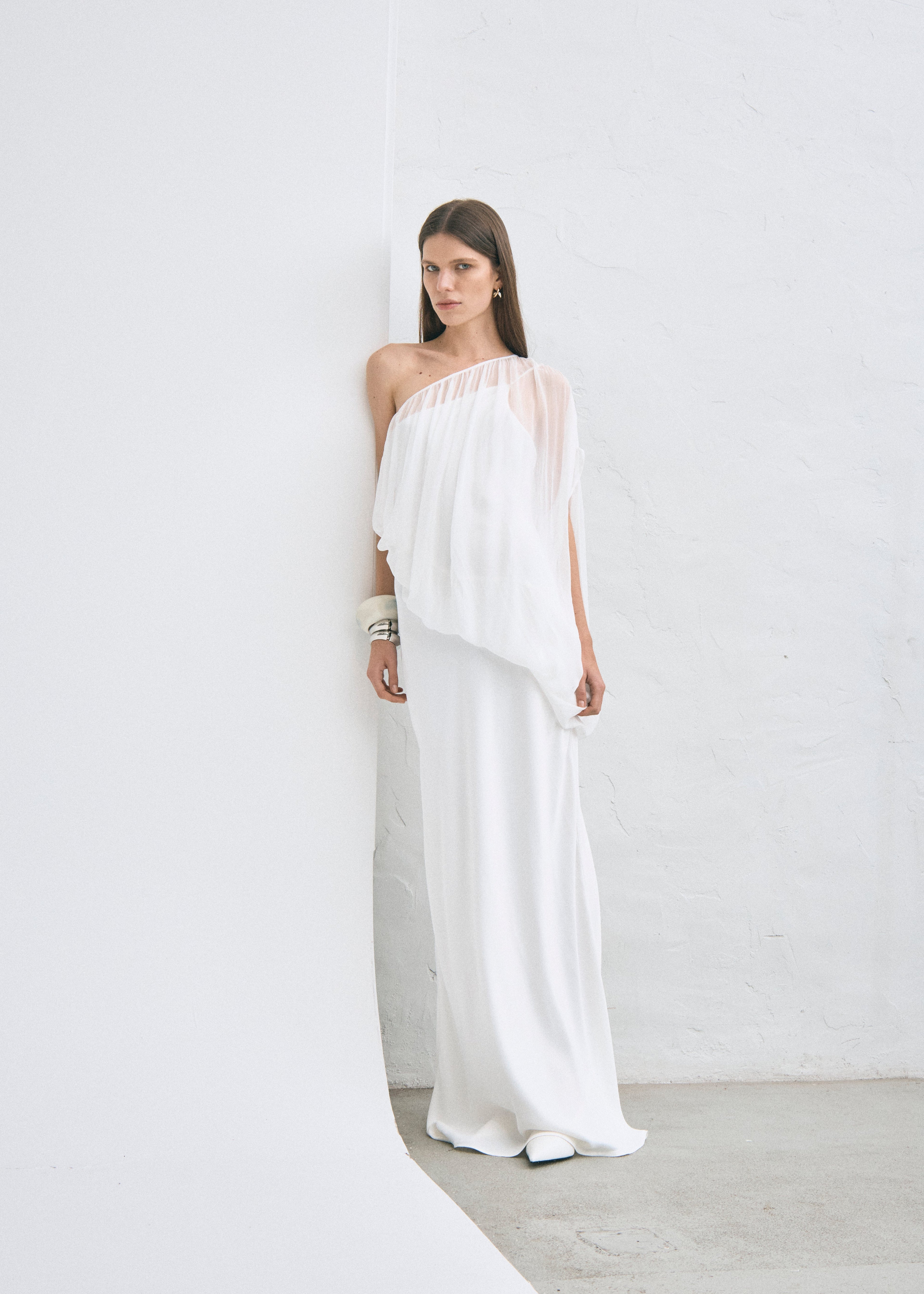 Cloud One-Shoulder Bias-Cut Sateen Dress