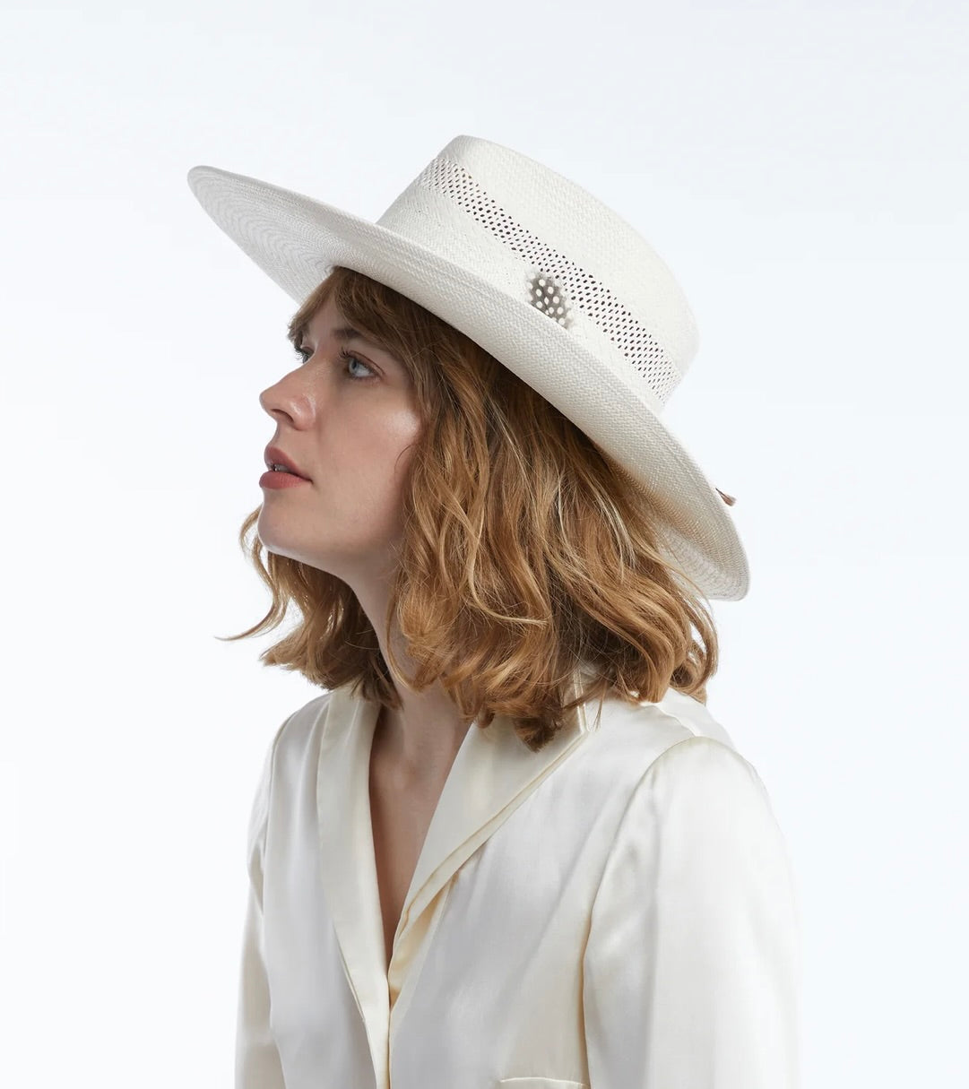 Ivory Toyo Straw Vented Crown Cowboy Hat