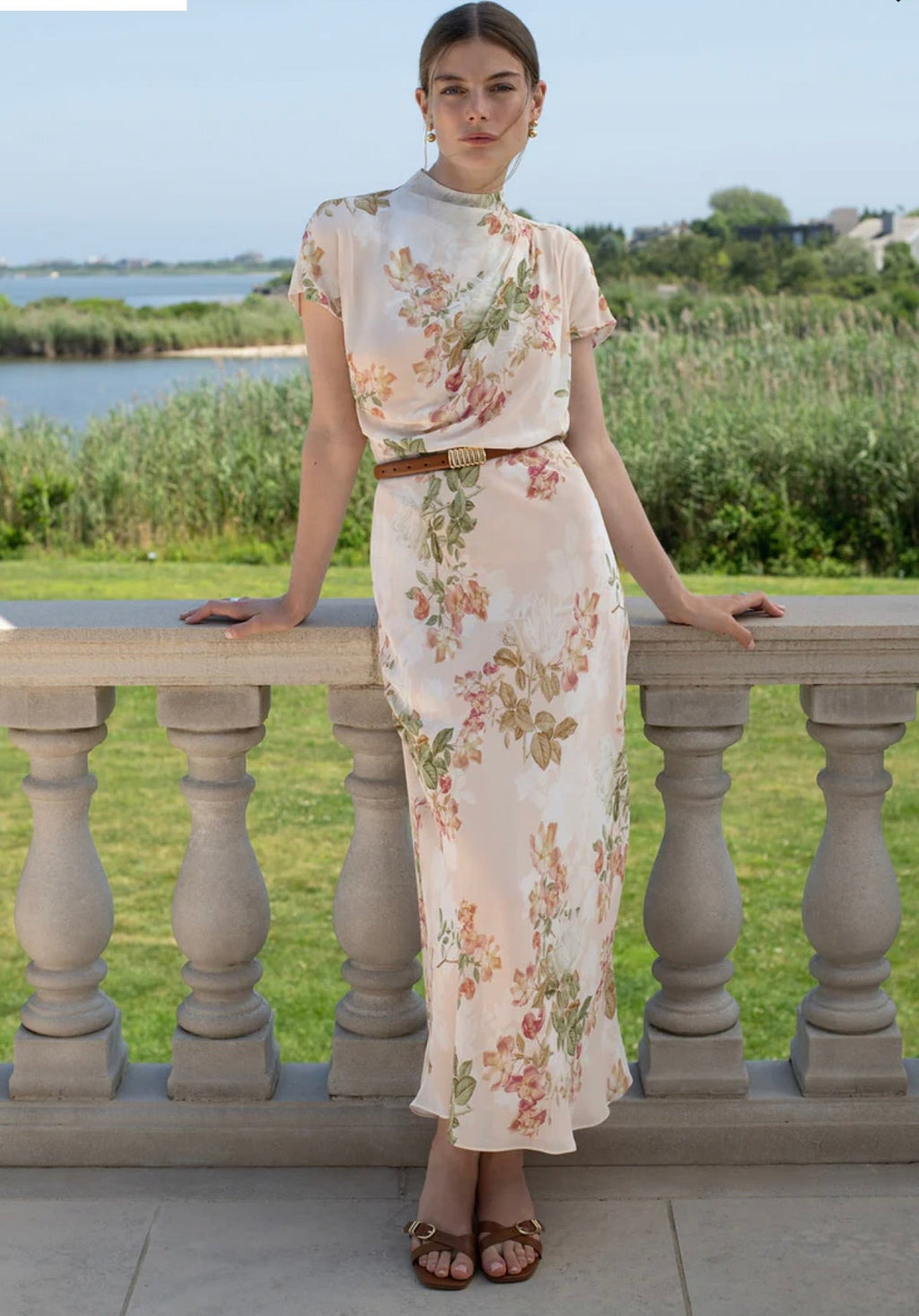 Peach Rose Mock Neck Top