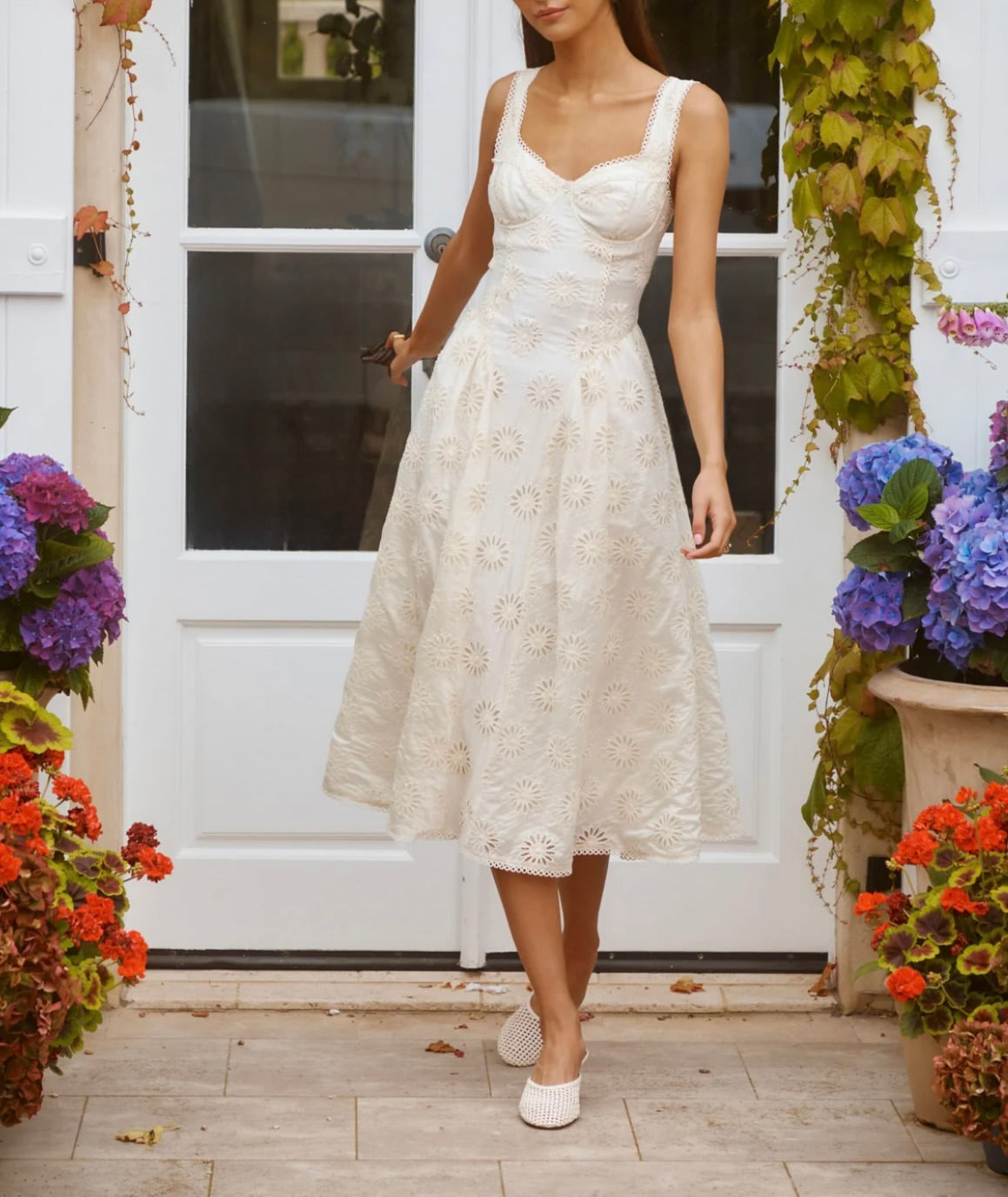 Cream Sweetheart Embroidery