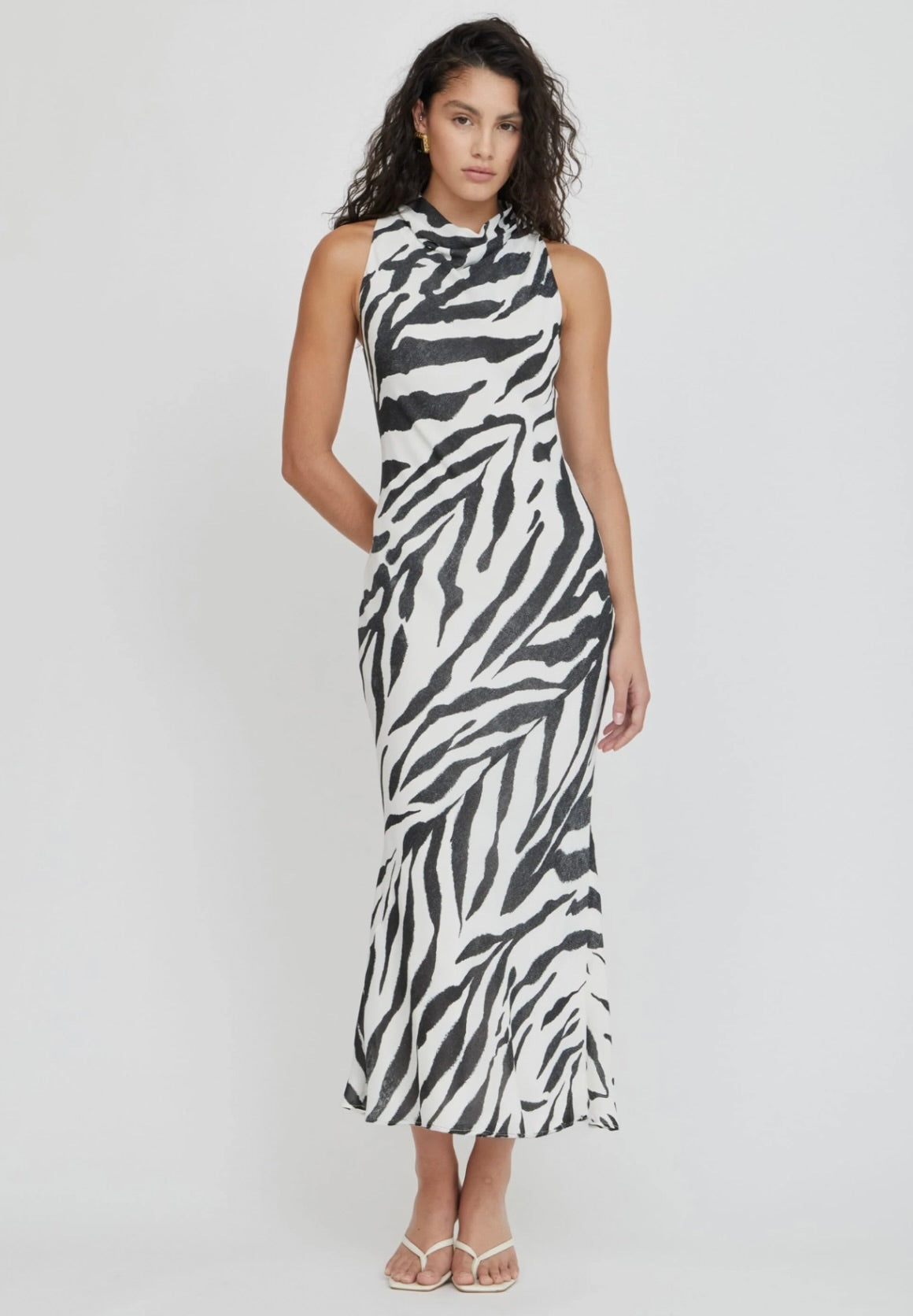 Cowl Neck Keyhole Dress