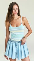 Pastel Stripe Polyester-Viscose Knit Tank