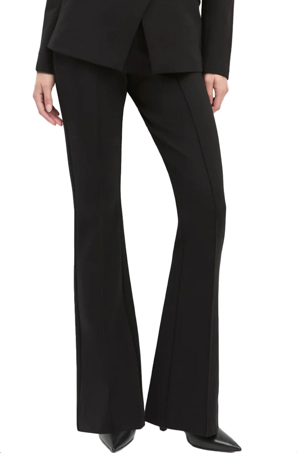 Hook & Zipper Closure High-Rise Leg-Lengthening Trousers