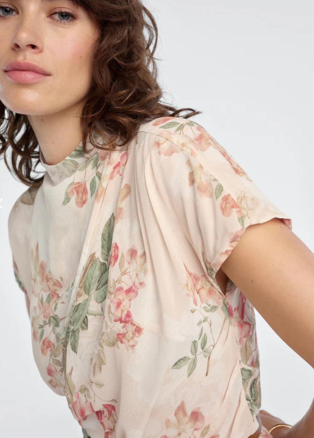 Peach Rose Mock Neck Top