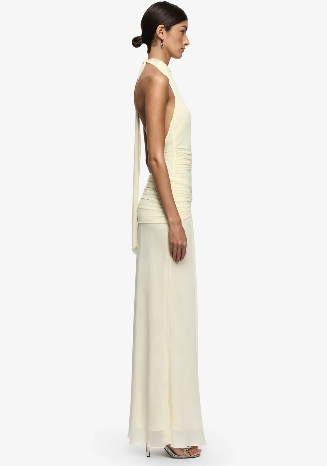 Low-Back Tie Georgette Gown