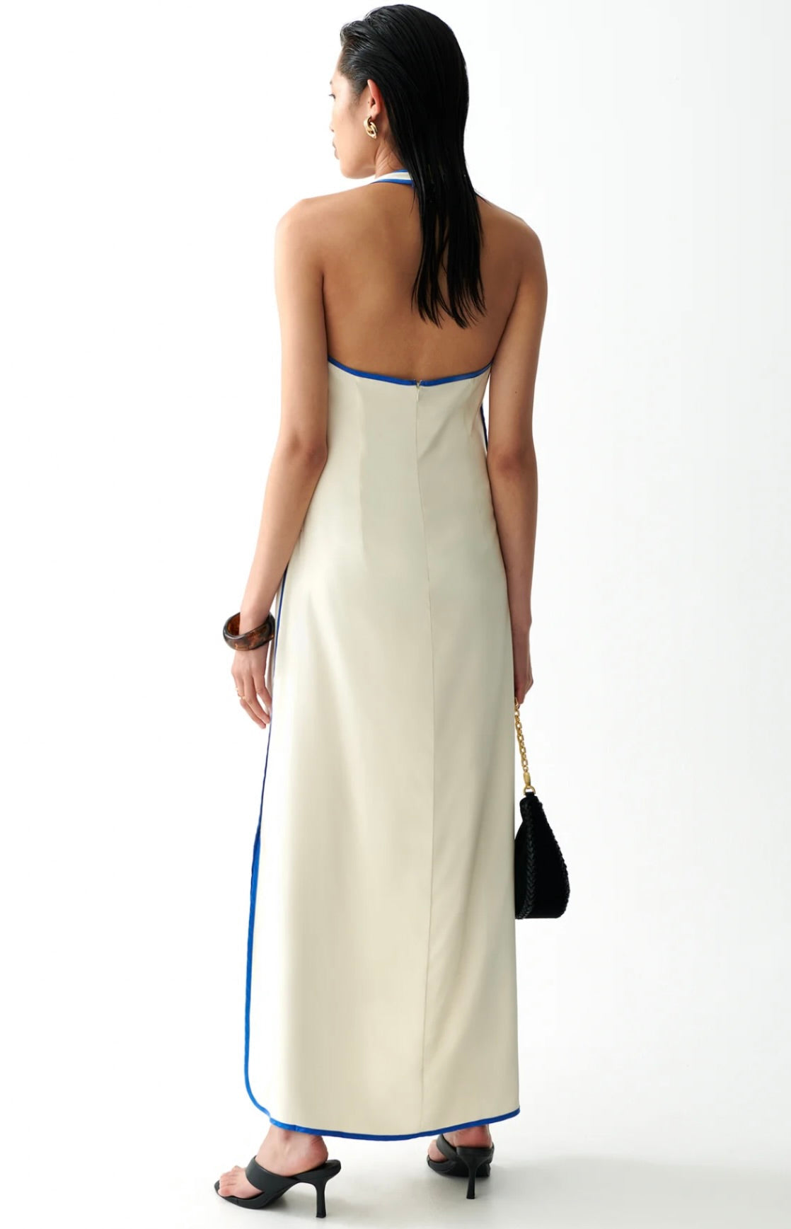 Blue White Halter Bead