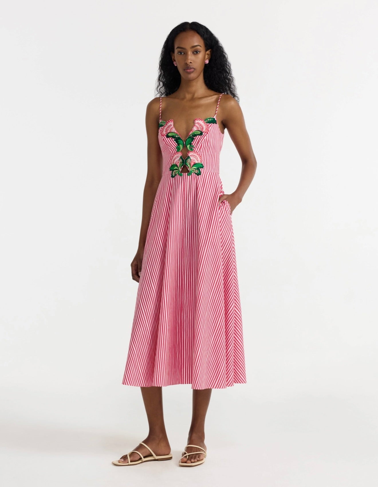 Cerise Fan Embroidery