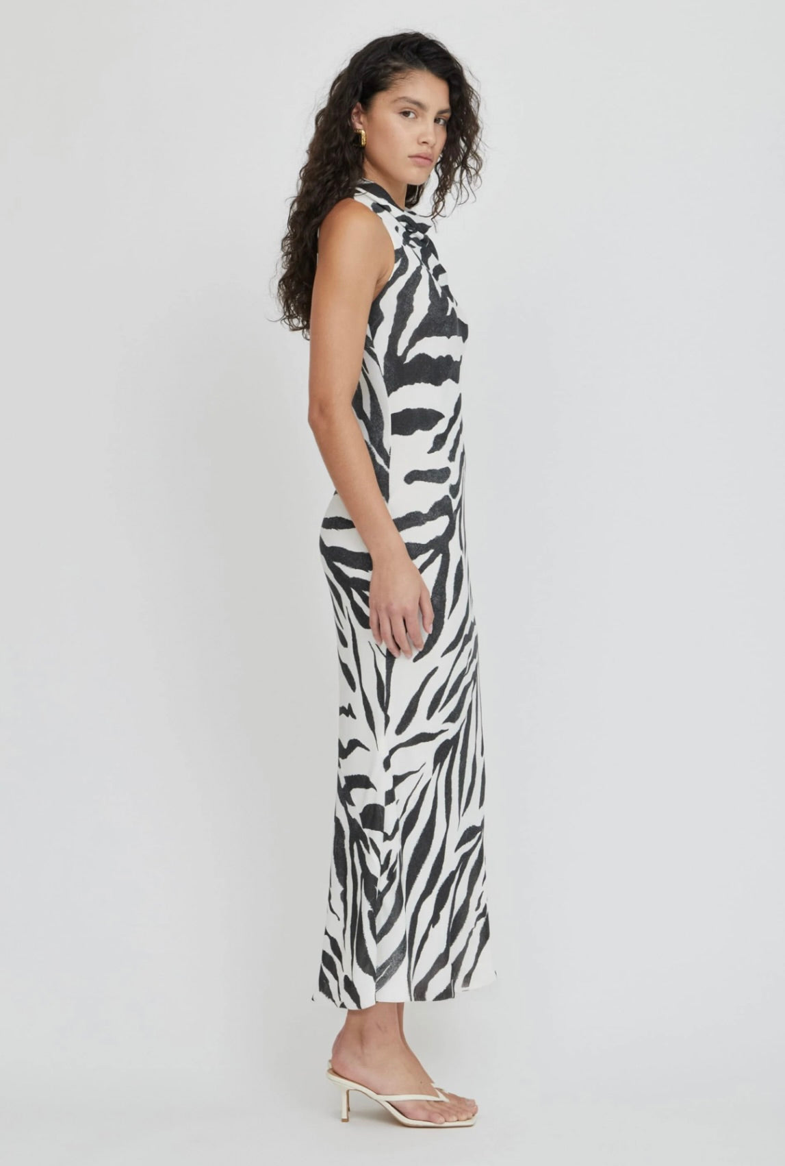 Cowl Neck Keyhole Dress