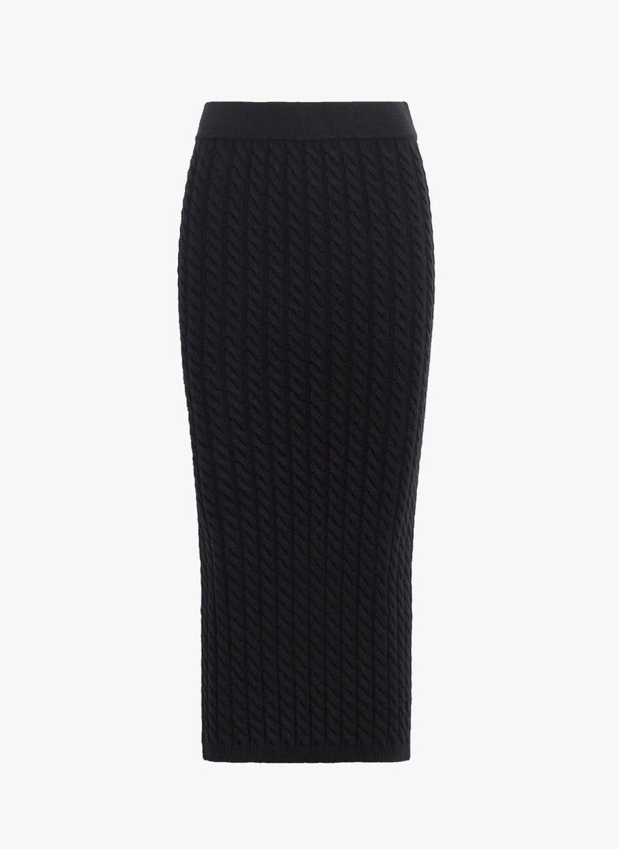 Black High-Rise Knit Midi