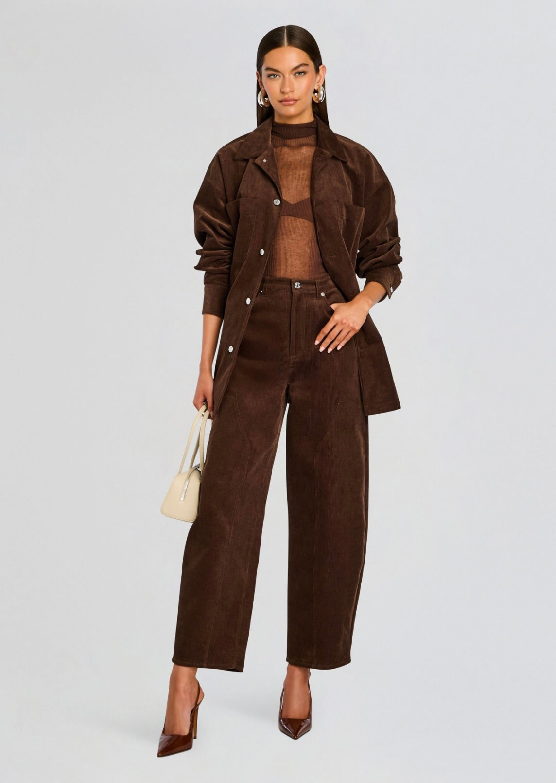 Front-Close Corduroy Cut