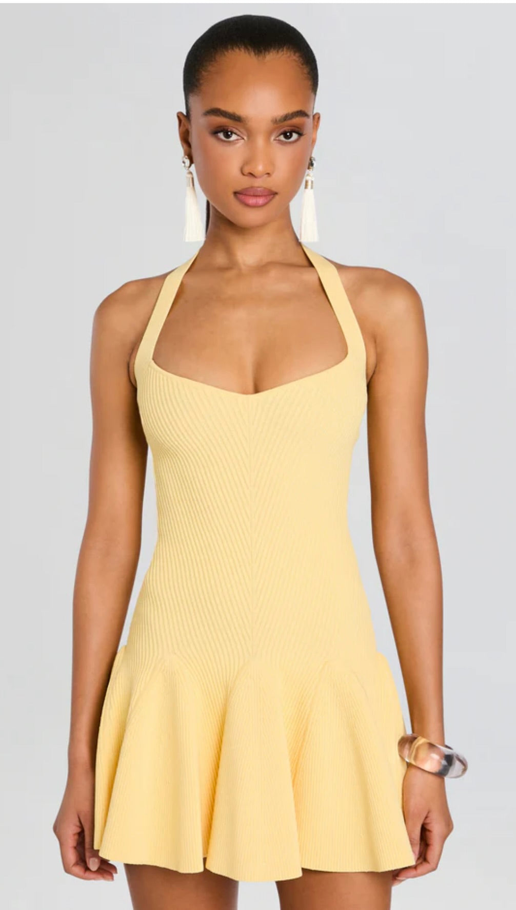 Scalloped Satin Dress