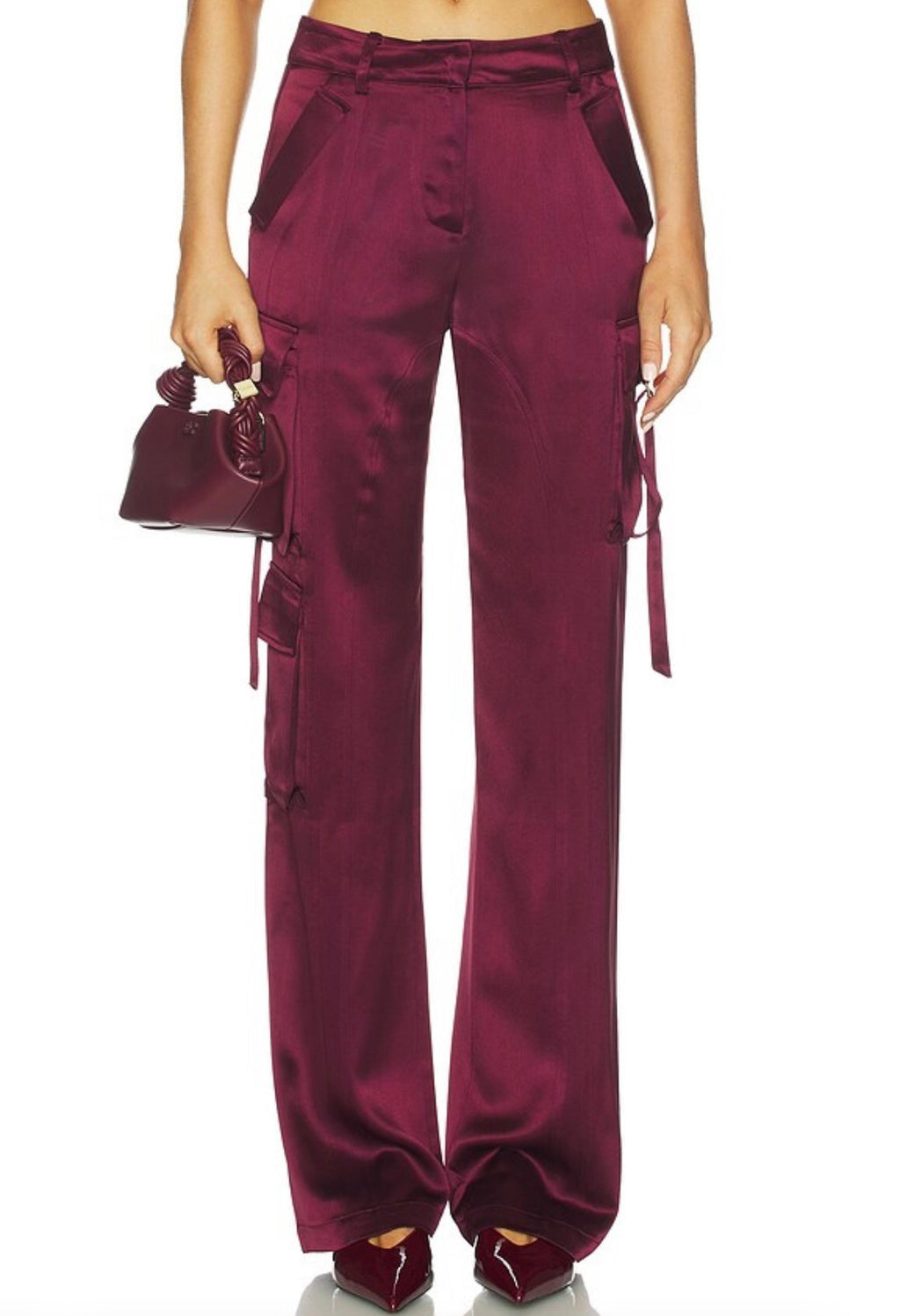 Port Low-Rise Wide-Leg Front-Zip Pants