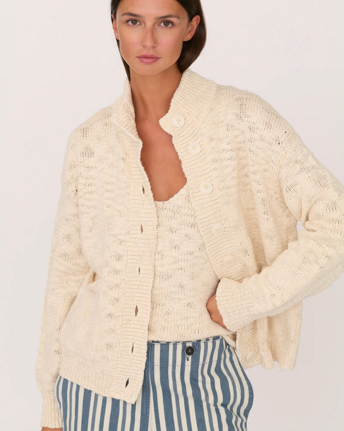 Ivory Cotton Cardigan