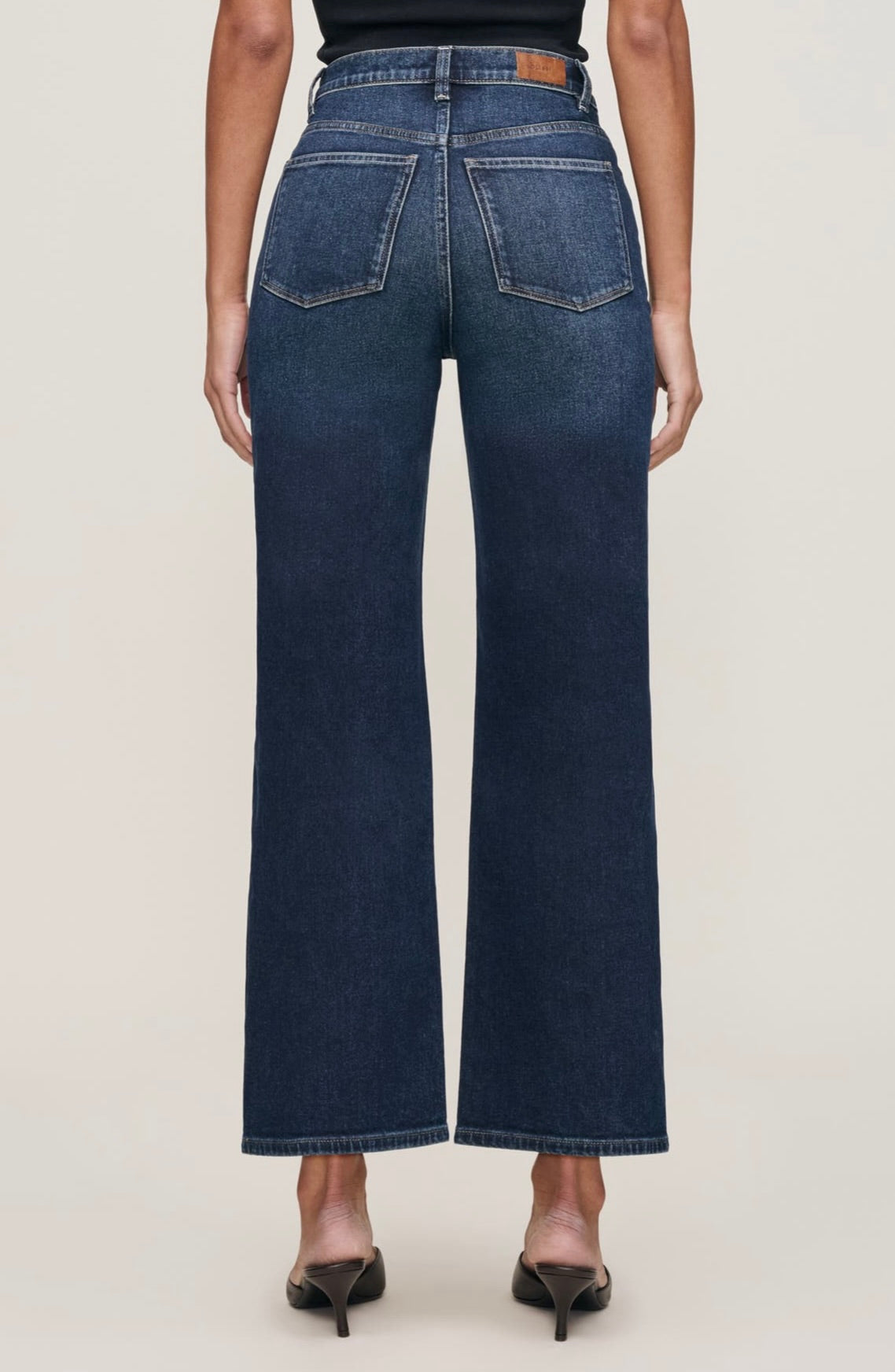 Artfully Whiskered Dark Sea Denim with Polished Hardware