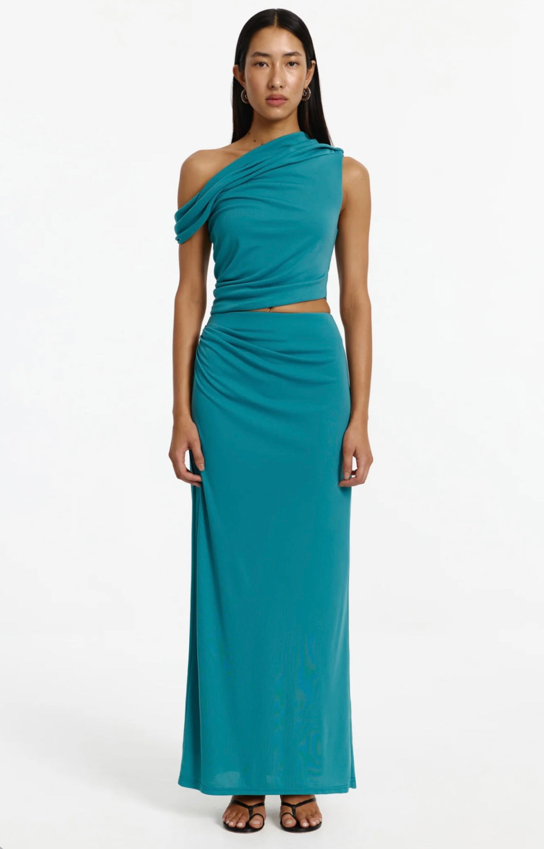 Ruched Hip Elastic Waist Skirt