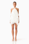 White Halter Ruffle