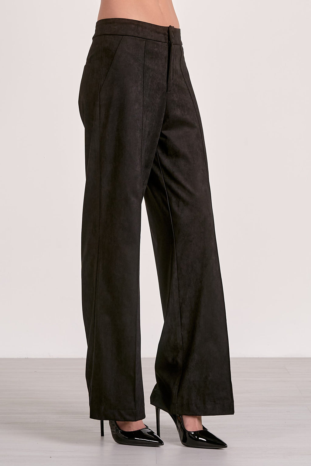 High-Waist Structured Wide-Leg Trousers