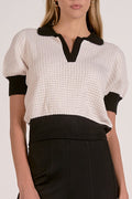 Delicate Crochet Trim Short-Sleeve Top