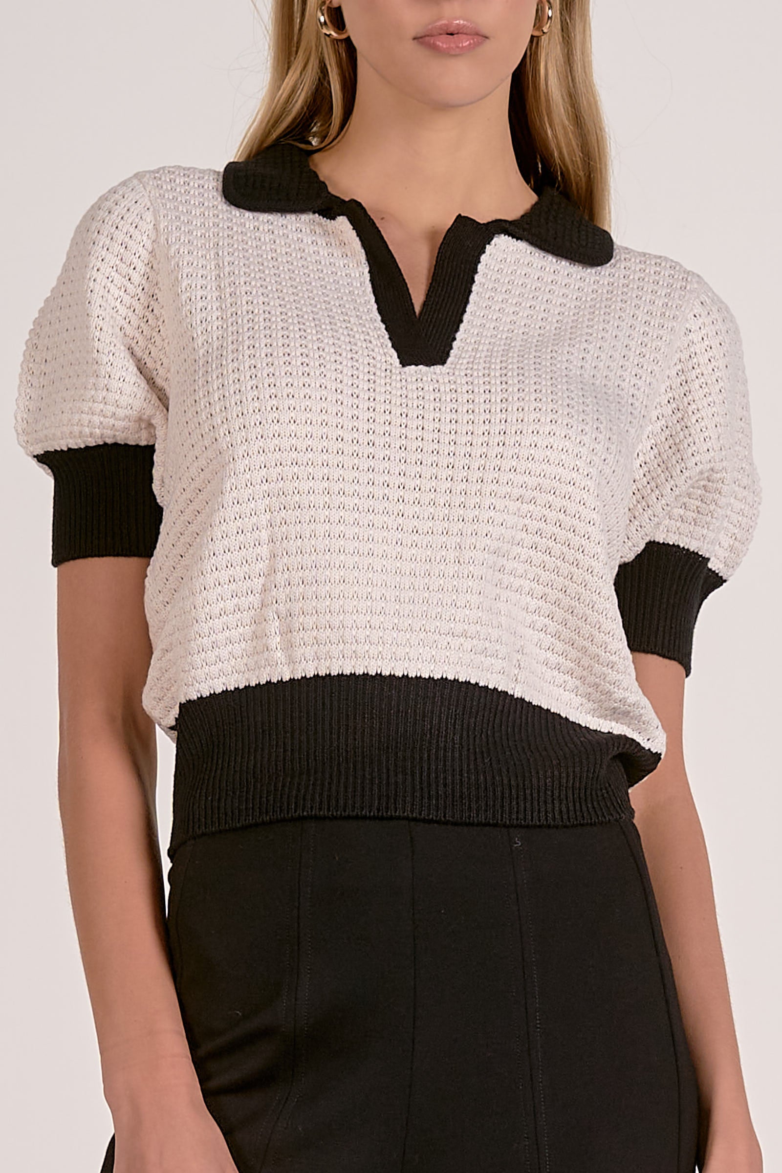 Delicate Crochet Trim Short-Sleeve Top