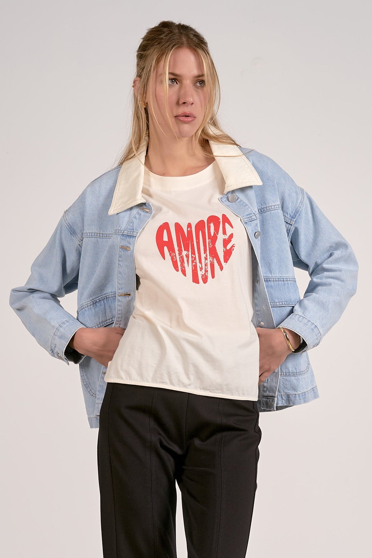 Light Blue Boxed Cotton Jacket