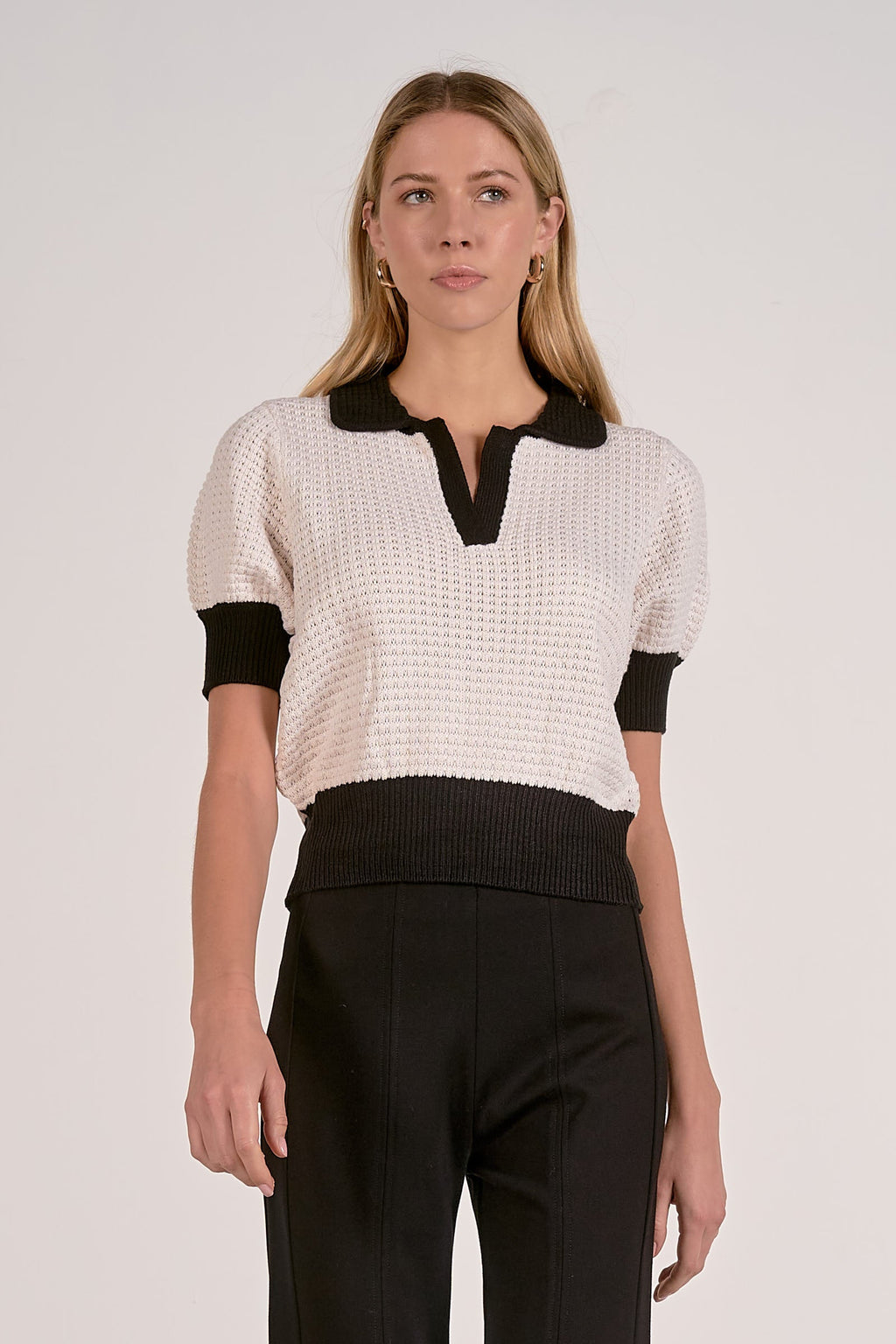 Delicate Crochet Trim Short-Sleeve Top