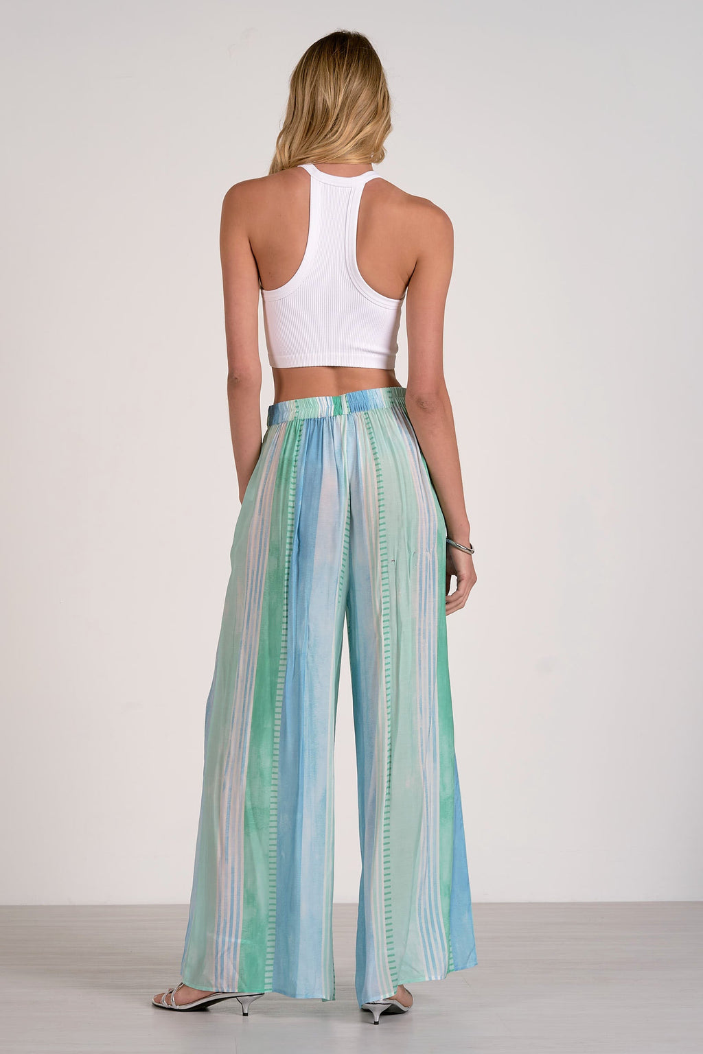 Pull-On Elegant Wide-Leg Draping Trousers
