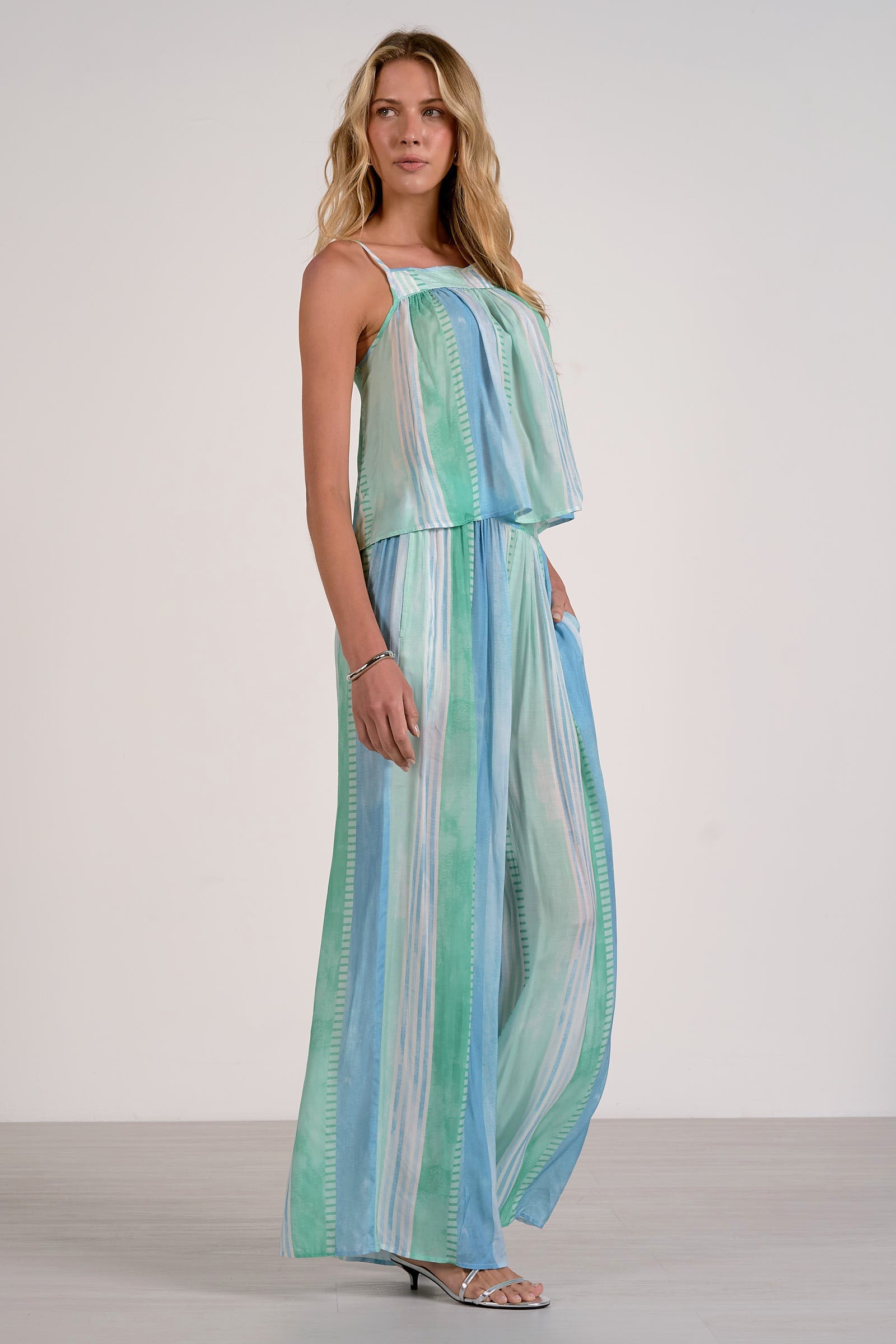 Pull-On Elegant Wide-Leg Draping Trousers
