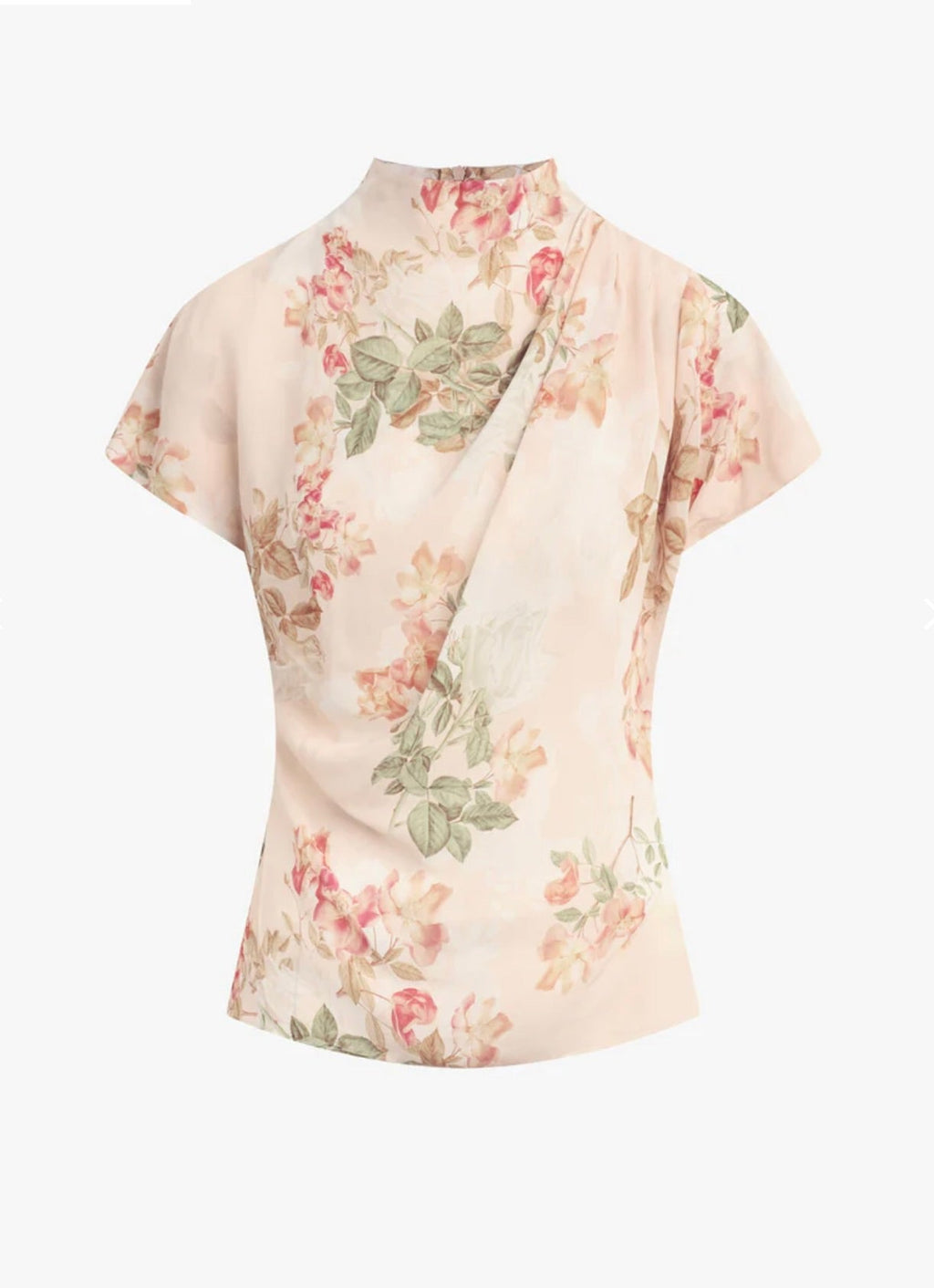 Peach Rose Mock Neck Top