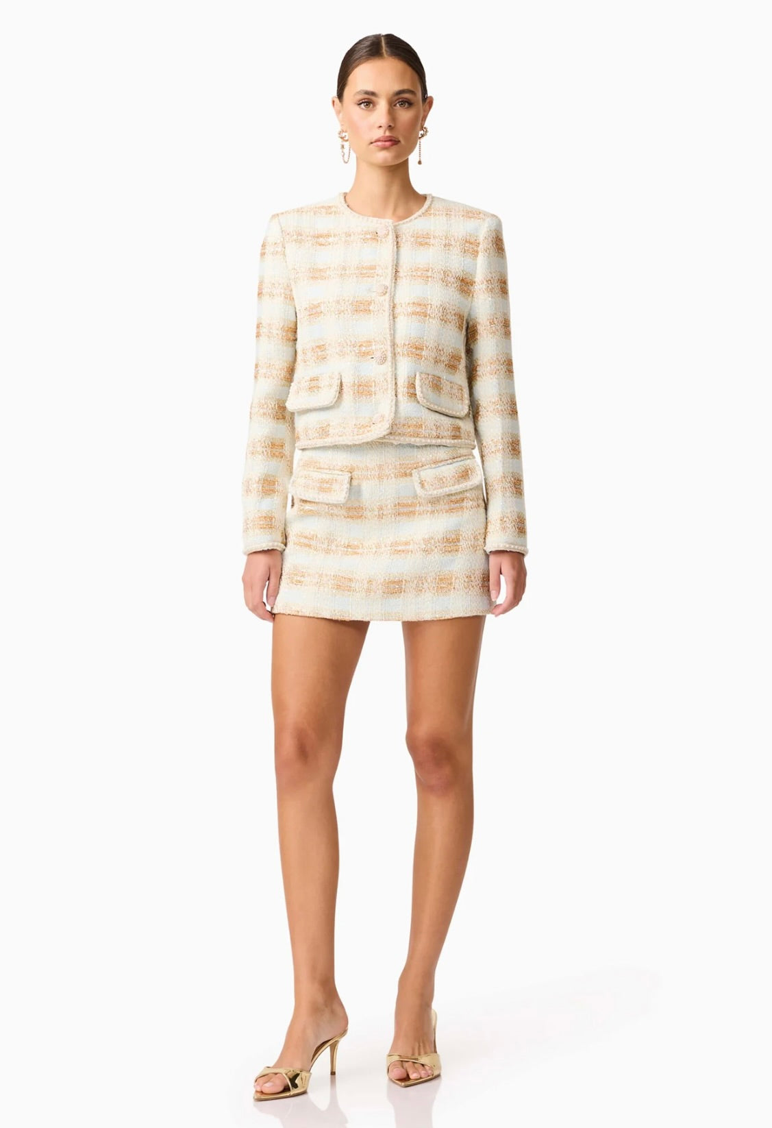 Gold Multi Regular-Fit Non-Stretch Mini Skirt