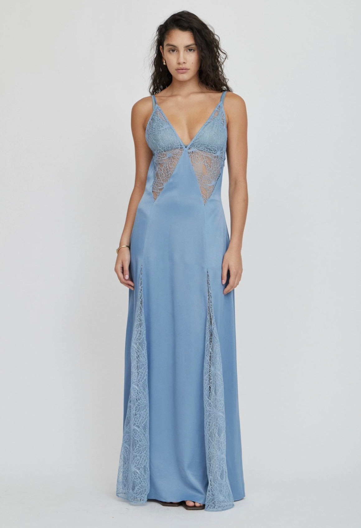V-Neck Godet Lace
