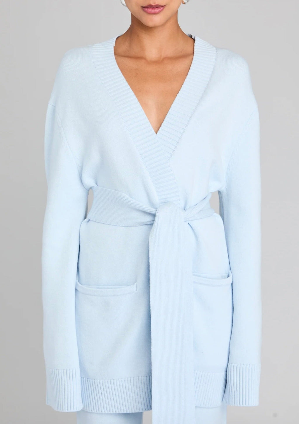 Arctic Blue Tencel-Viscose Pullover Cardigan