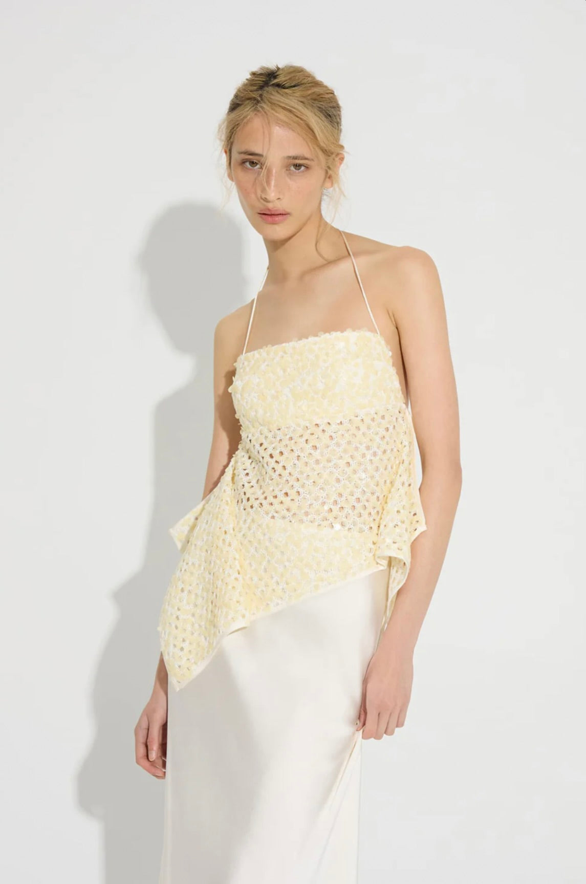 Buttermilk Sheer Sequin Top