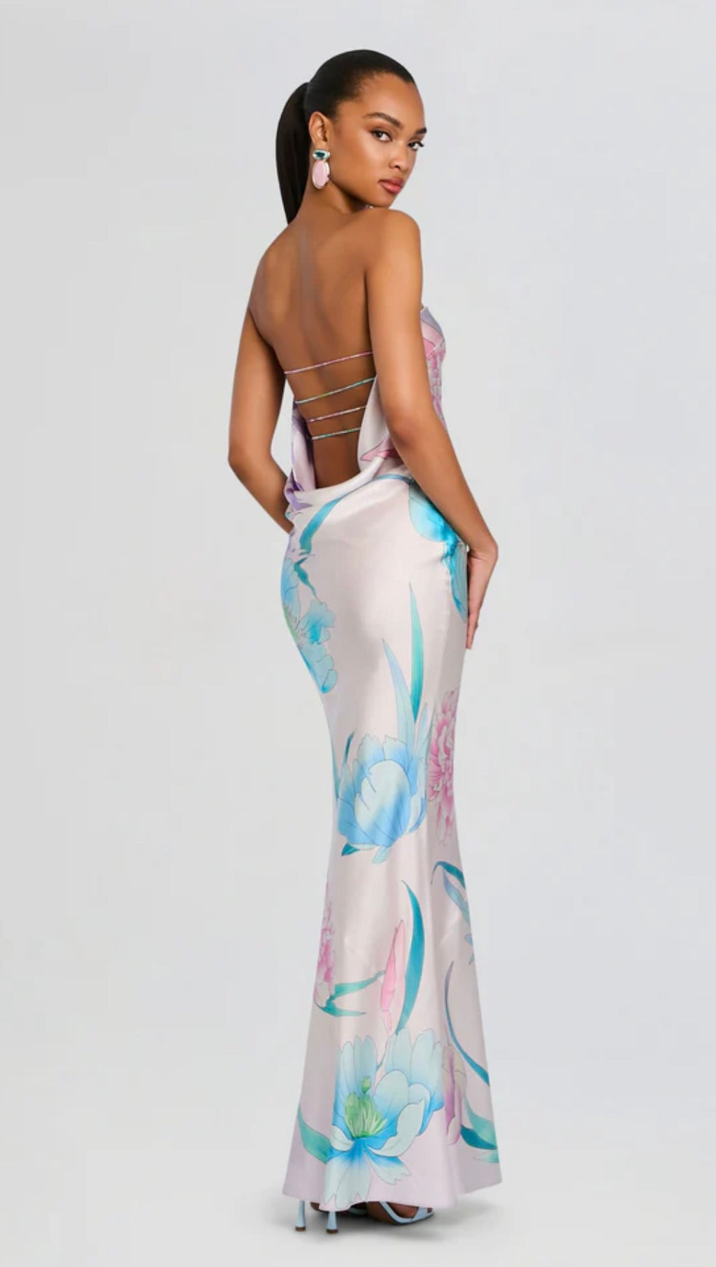 Beija Flor Strapless Silk Dress