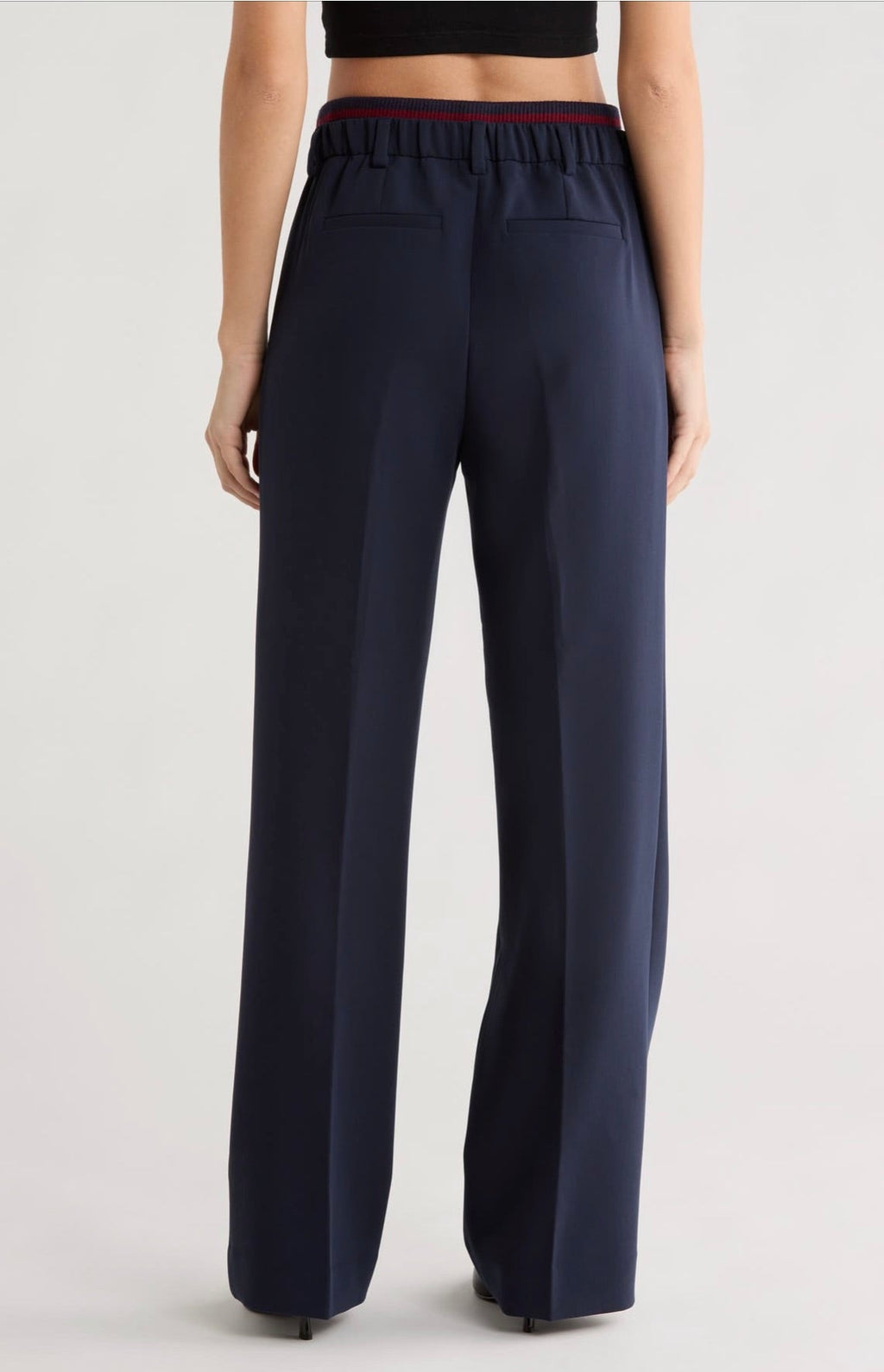 Faux Zip Front Pleat Pull-On Pant