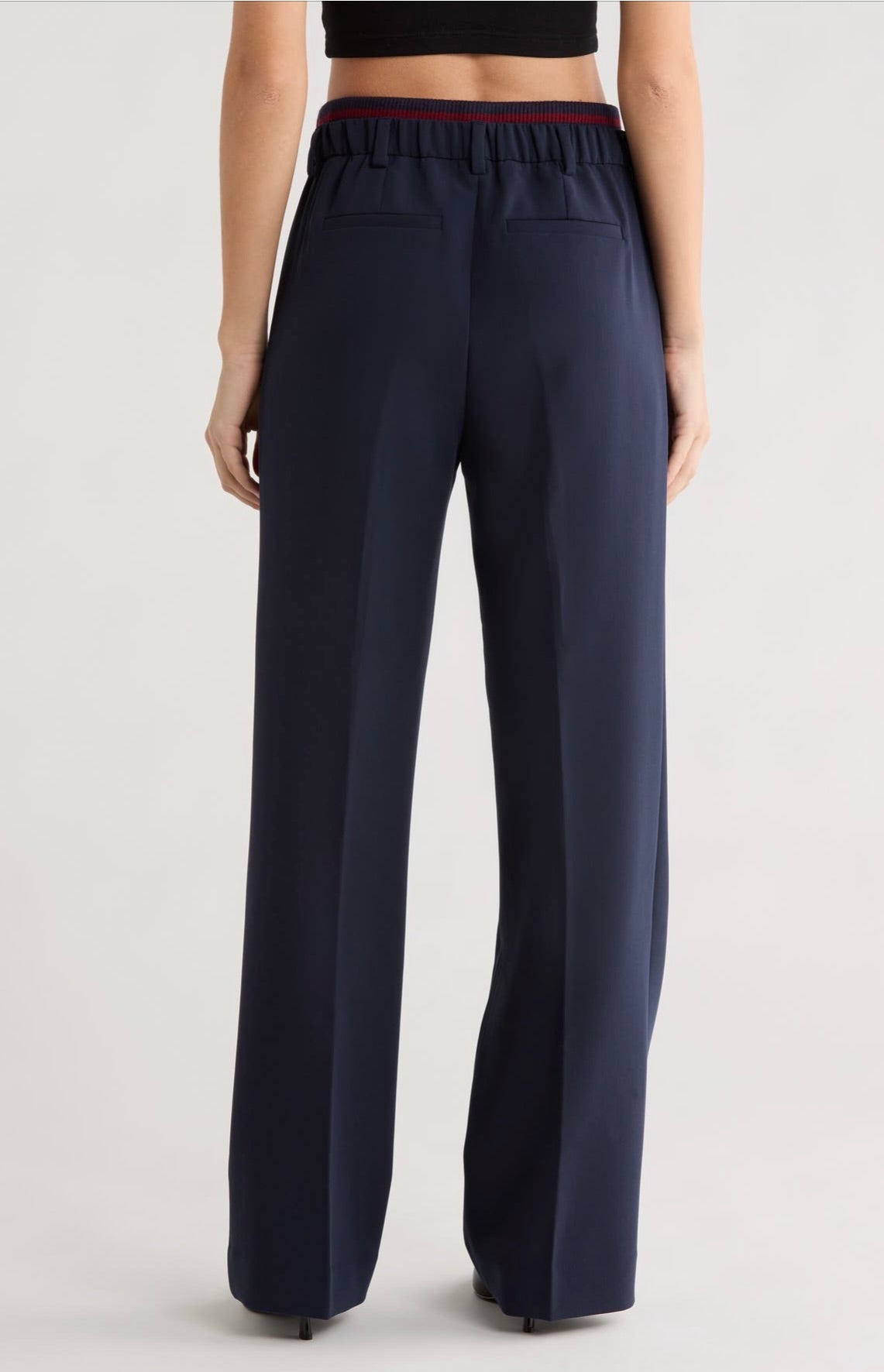 Faux Zip Front Pleat Pull-On Pant