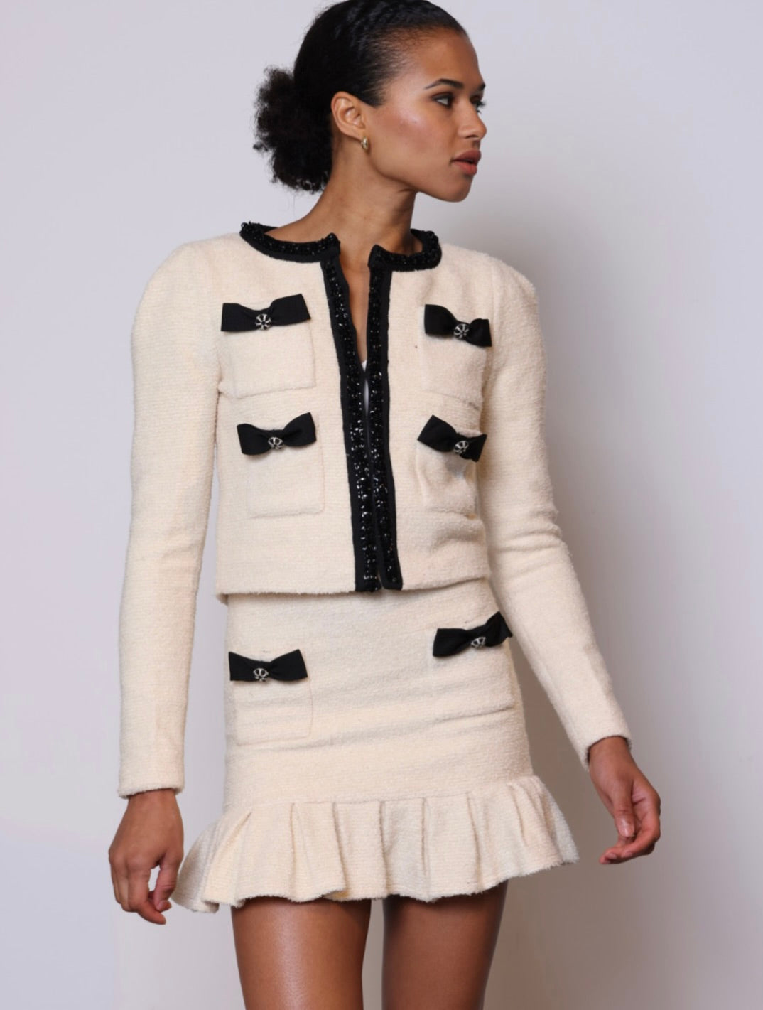 High-Waist Ruffled Mini