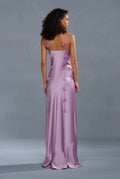 Lumen Lavender Halter Organza Petal Floor-Length Gown