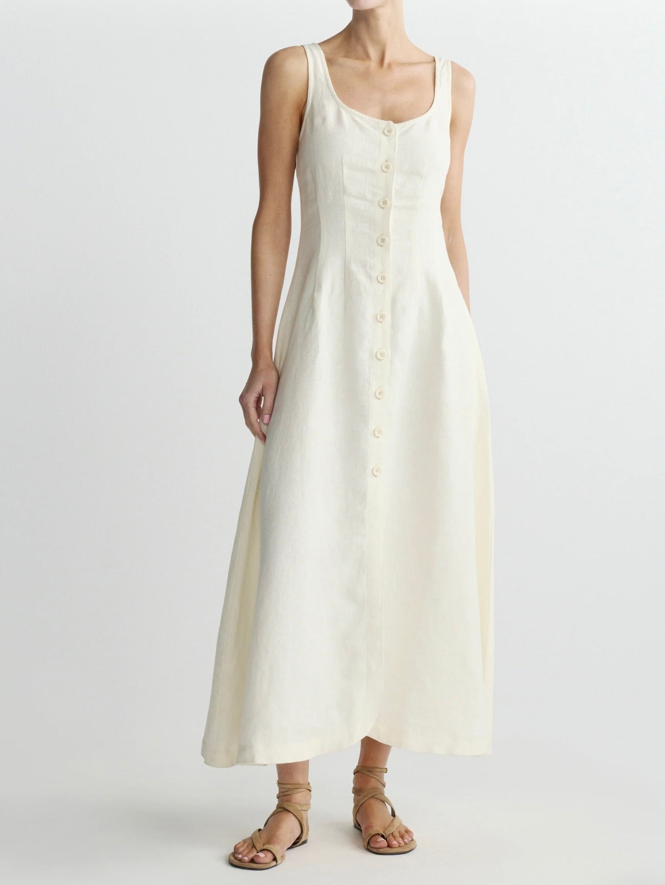 Crema Linen Button-Down