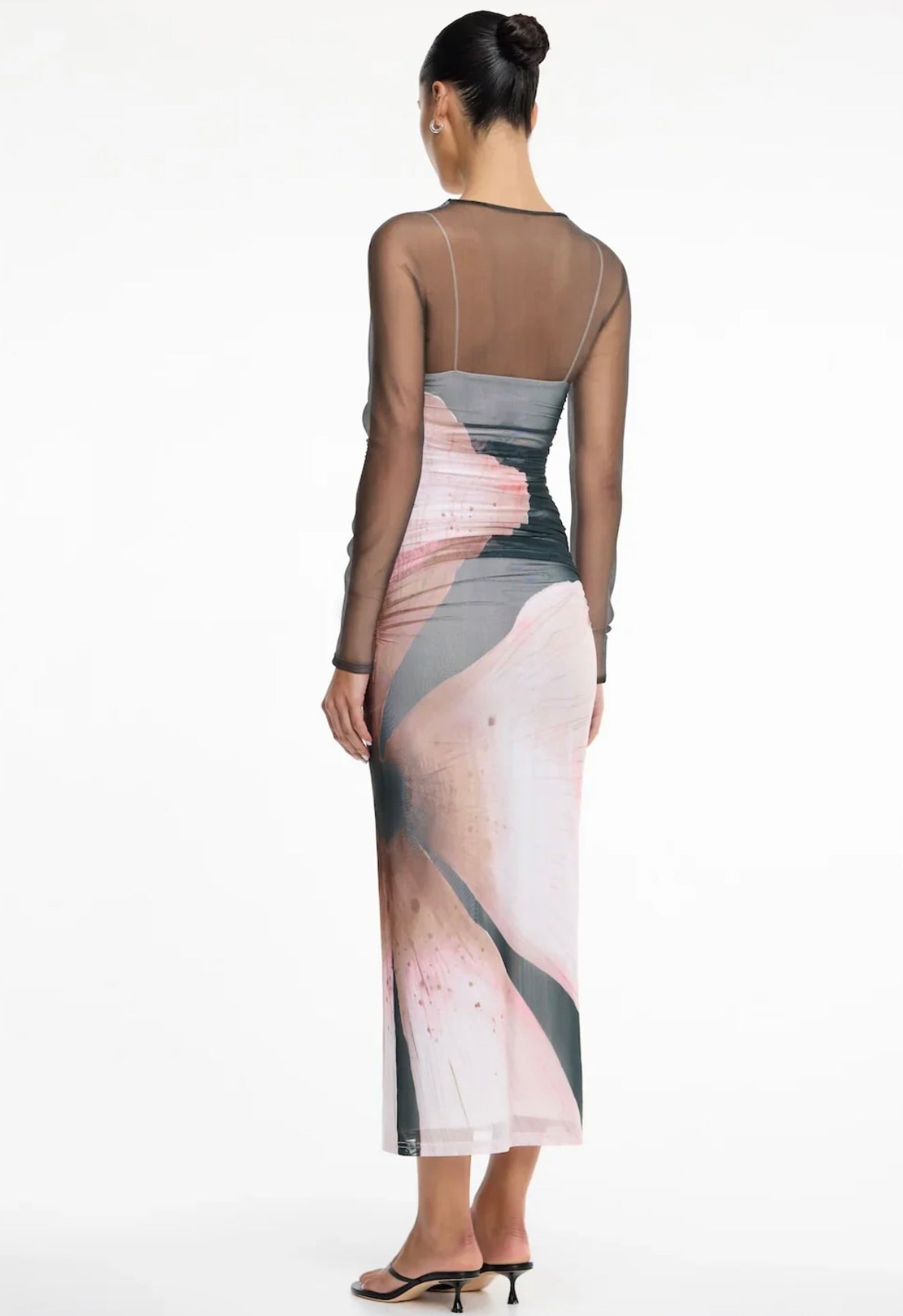 Charcoal Floral Sculpt Dress