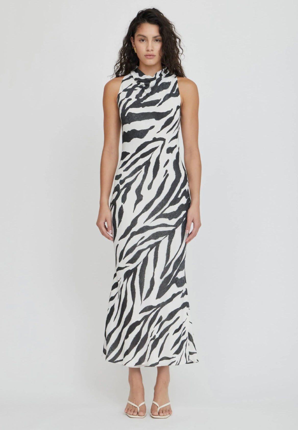 Cowl Neck Keyhole Dress