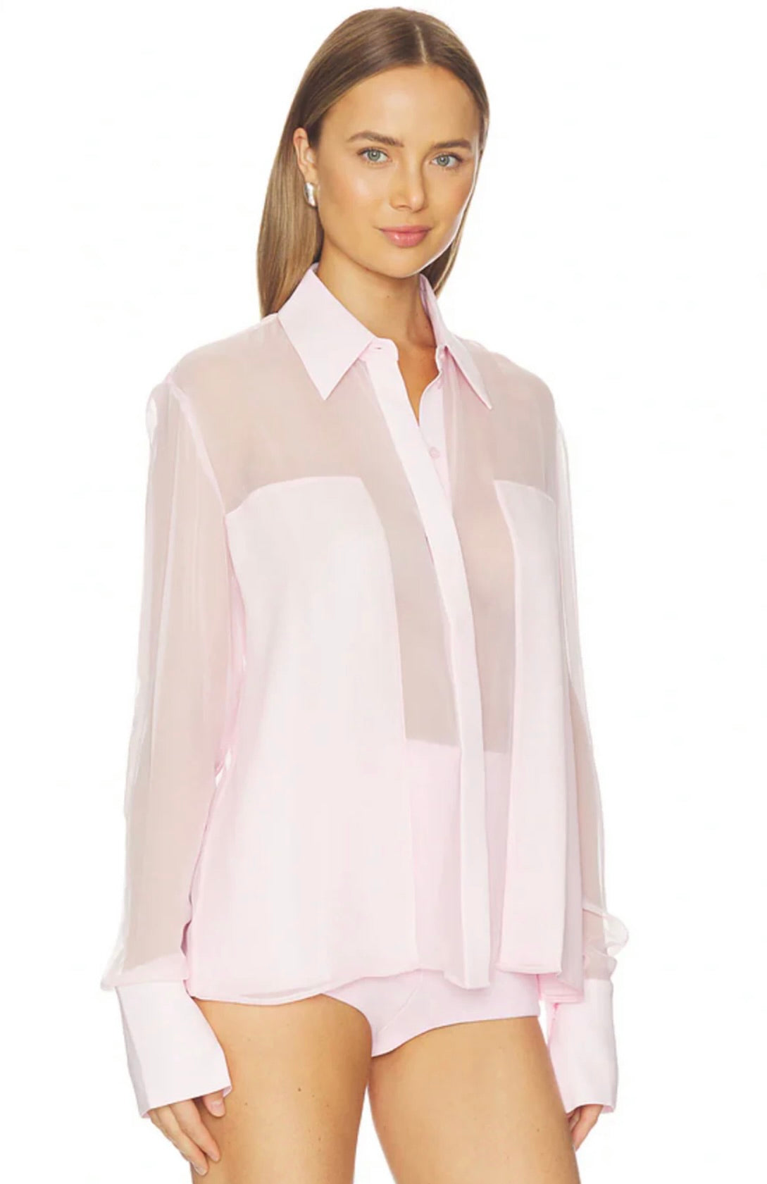 Blush Pink Silk Shirt