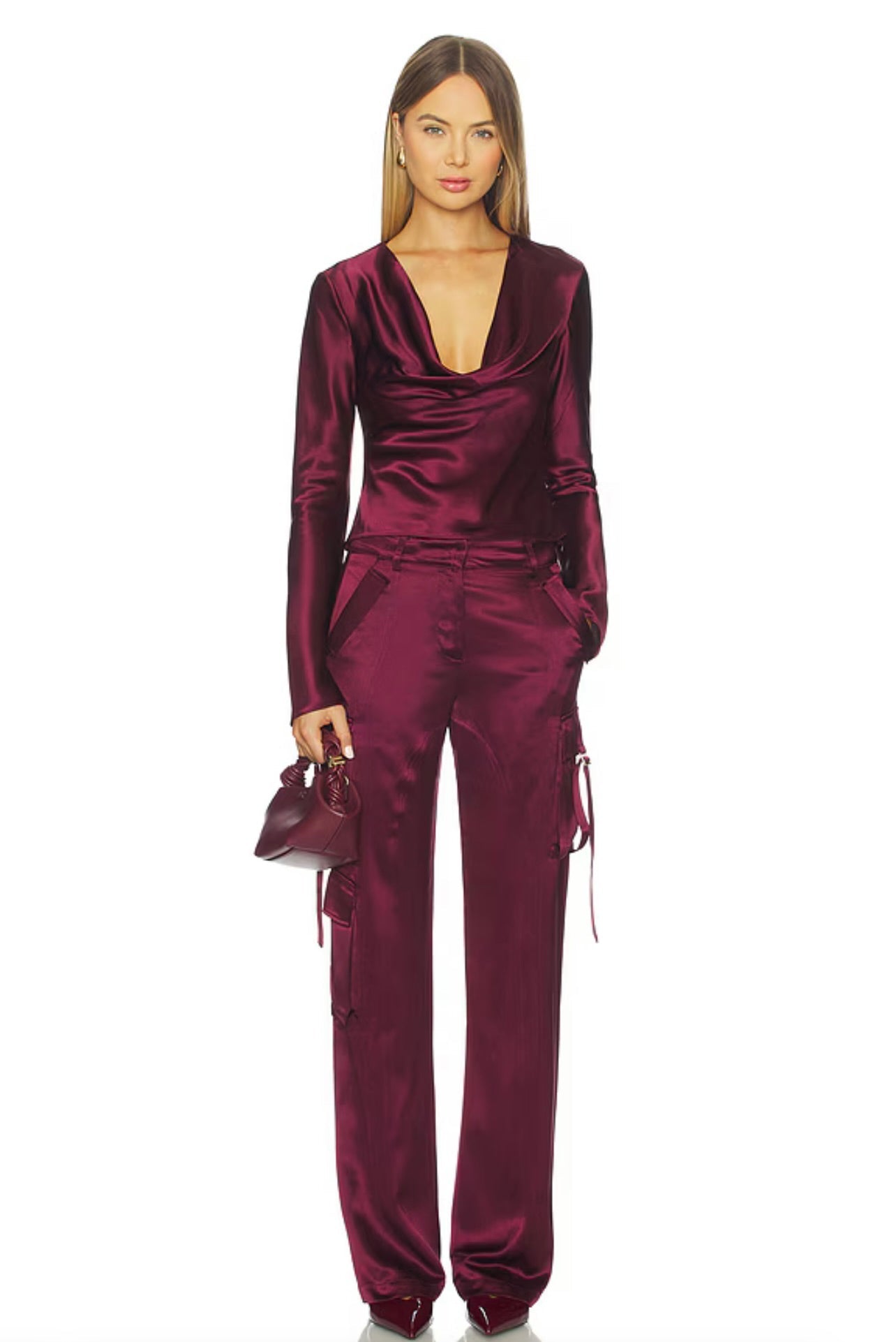Port Low-Rise Wide-Leg Front-Zip Pants