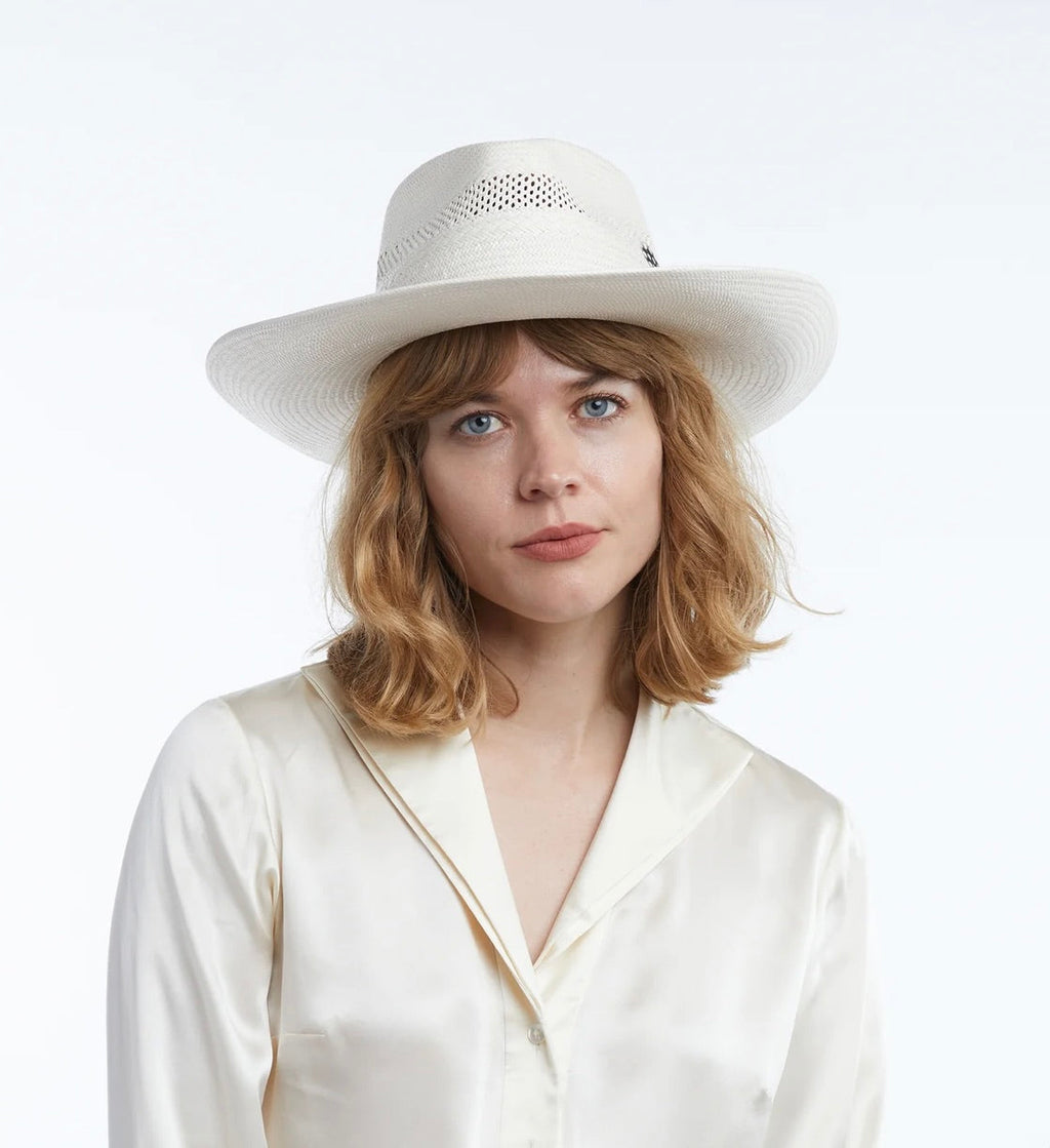 Ivory Toyo Straw Vented Crown Cowboy Hat