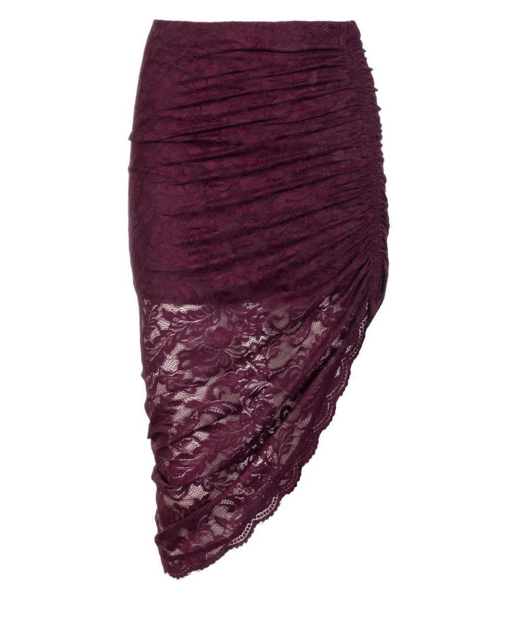 Asymmetrical High-Low Slit Evening Skirt