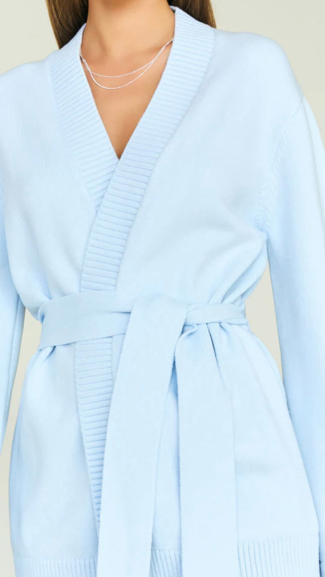 Arctic Blue Tencel-Viscose Pullover Cardigan