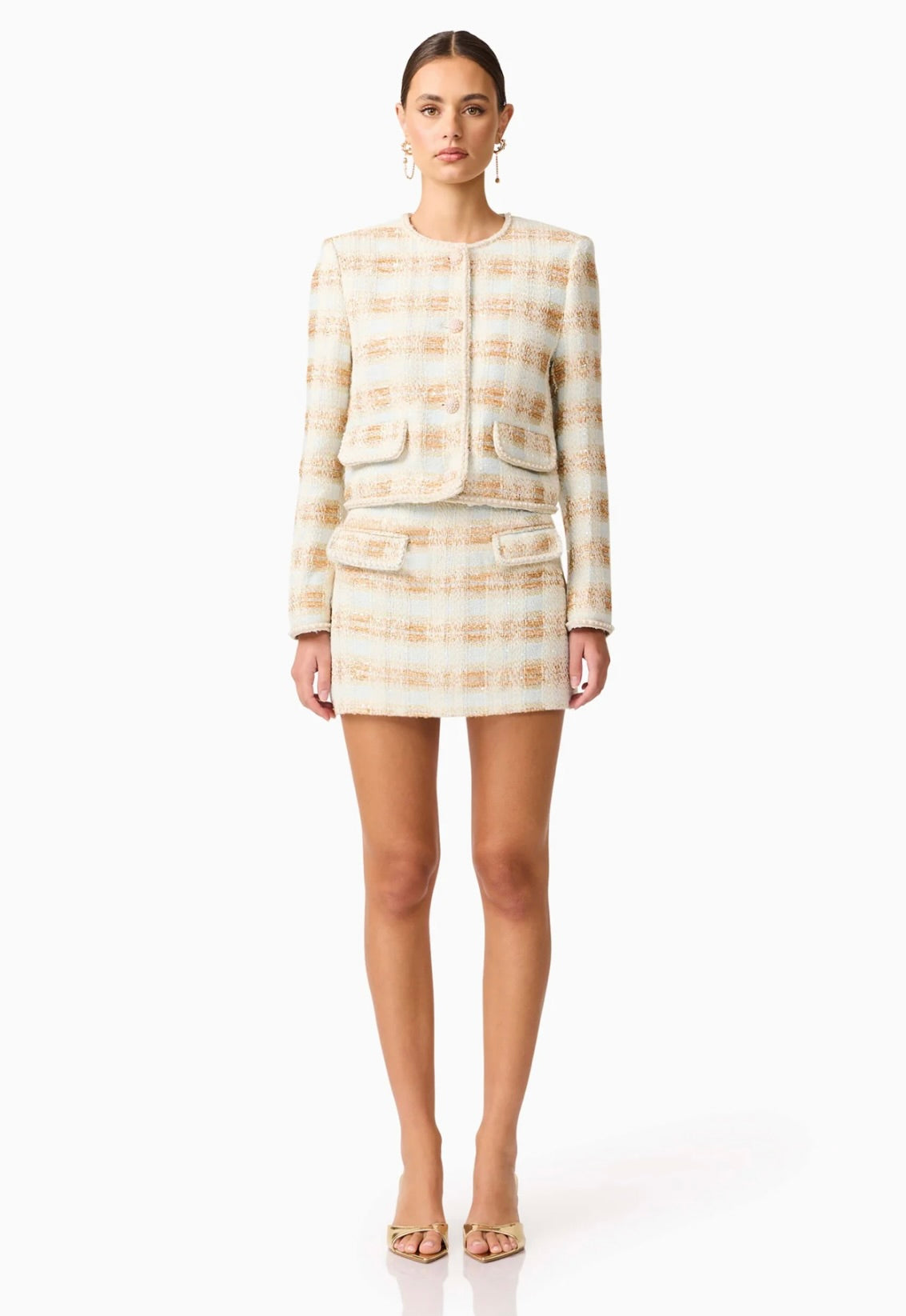 Gold Multi Regular-Fit Non-Stretch Mini Skirt