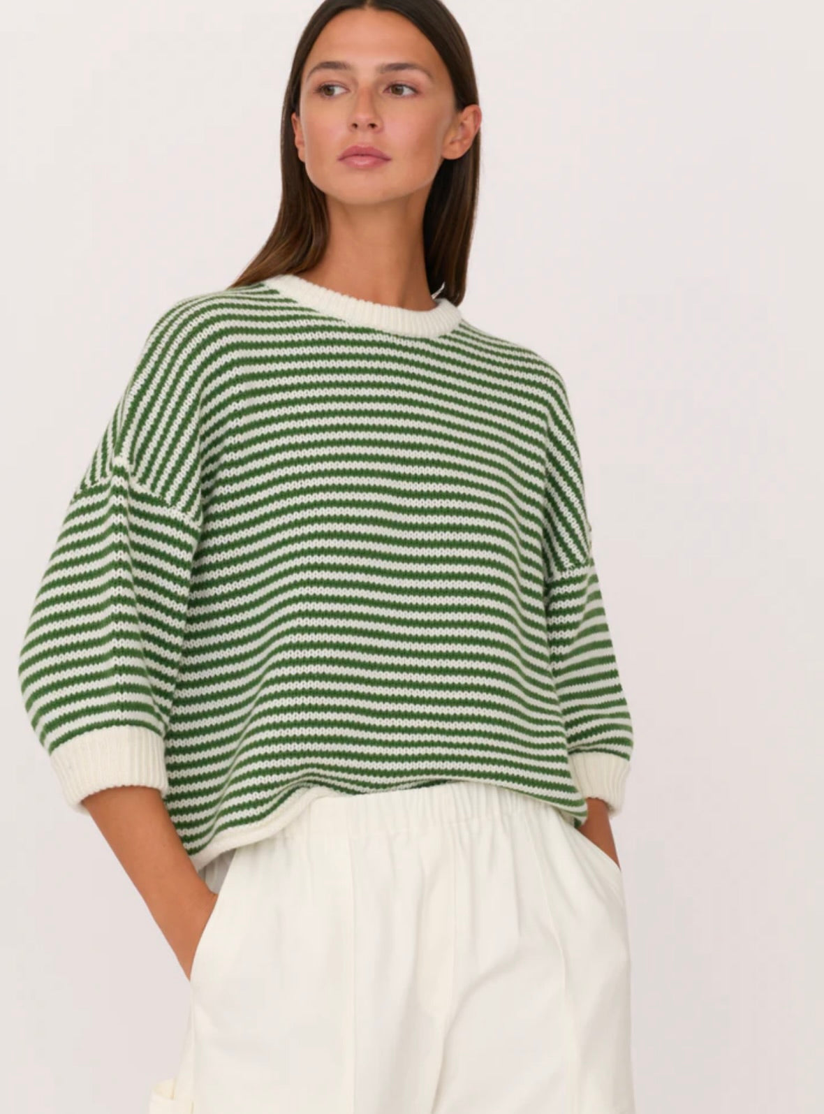 Ribbed Crew Neck in Supple Wool Blend