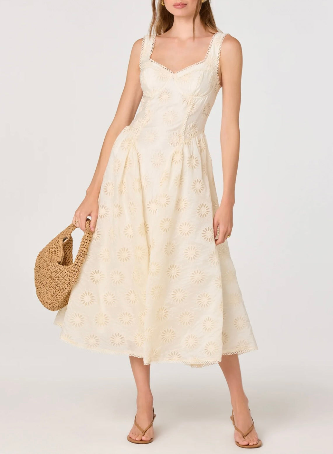 Cream Sweetheart Embroidery